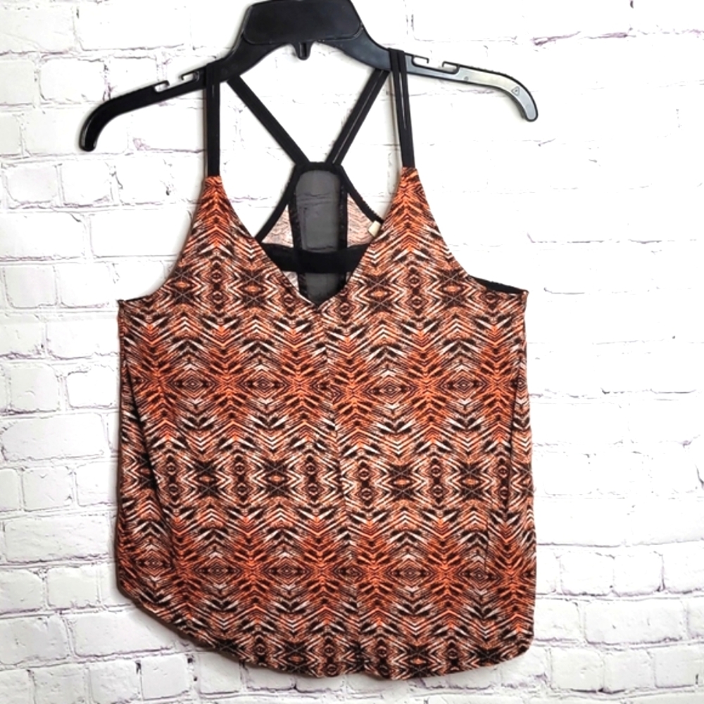 Silence + Noise - Urban Outfitters Sheer Panel Sleeveless Blouse Top Shi…